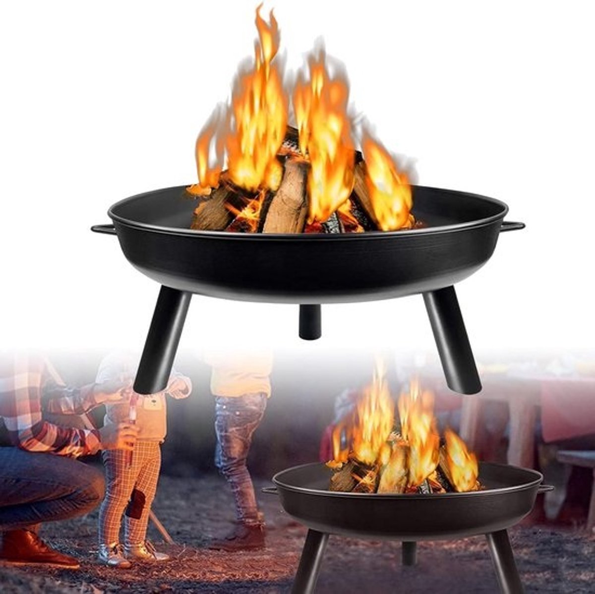 Grote Metalen Terrasvuur Ø80 cm - Tuin Kachel voor Warmte en Sfeer