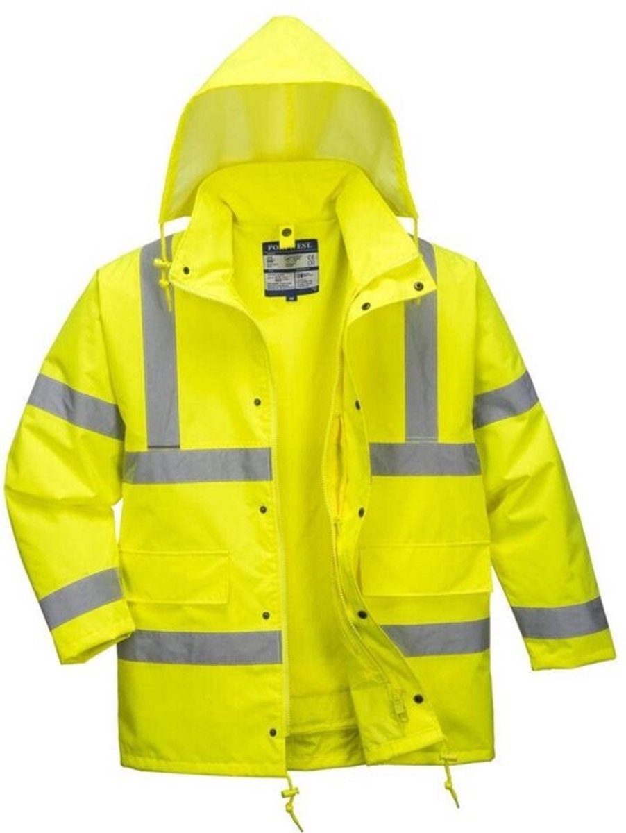 4-in-1 Hoge Zichtbaarheid Verkeersjack - Geel - XXXL - Waterdicht & Ademend Werkjack