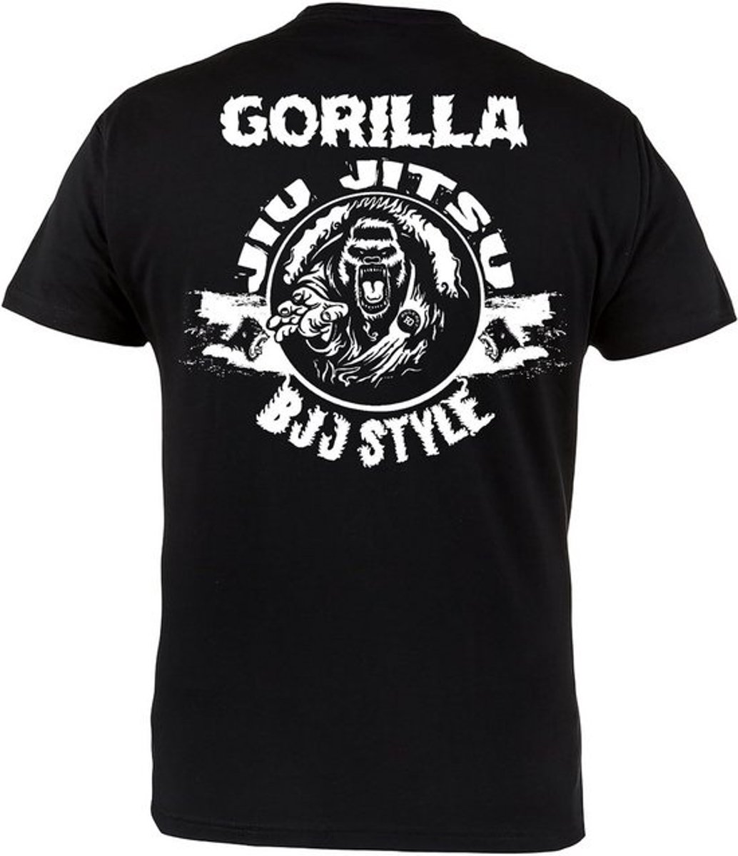 Heren T-shirt met Gorilla Jiu Jitsu en Vechtkunst Print - Casual BJJ Stijl