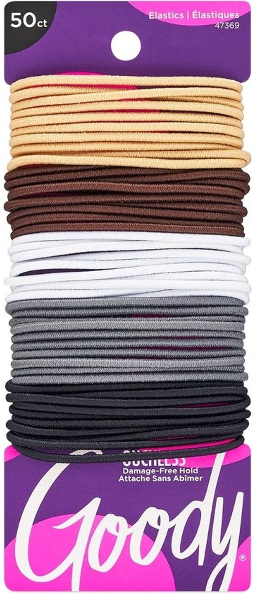 Set van 2x Gevlochten Elastiekjes voor Haar, Ouchless Design, 2 mm, 50 Stuks