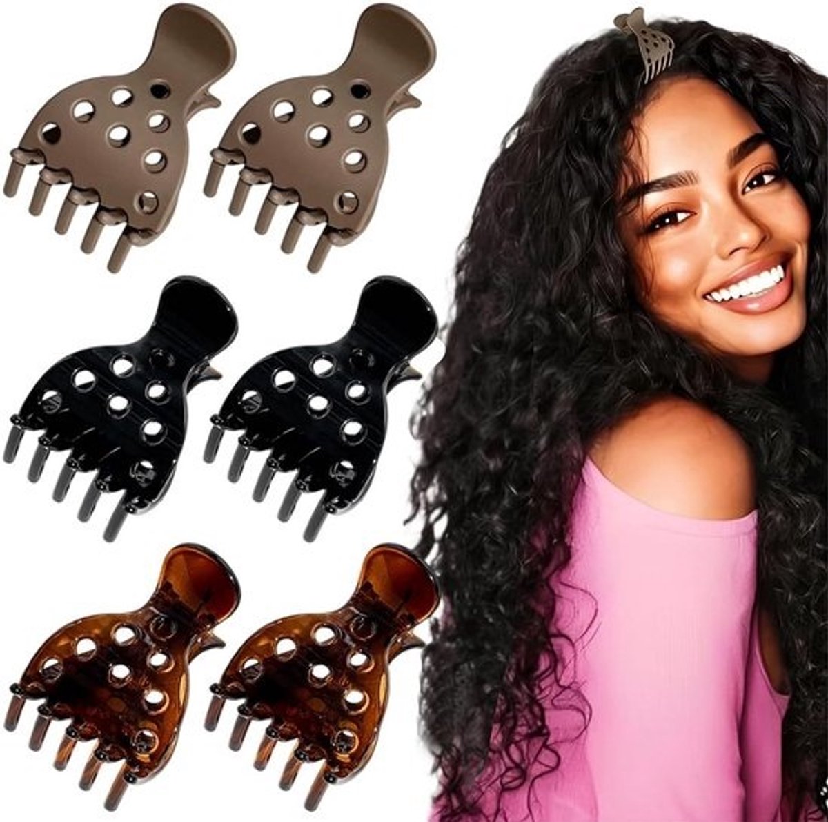 Haarwortel Klemmen - Volume Krul Lifters - Haar Stylen - Zes Stuks Set - 110 gram - Kleur 3