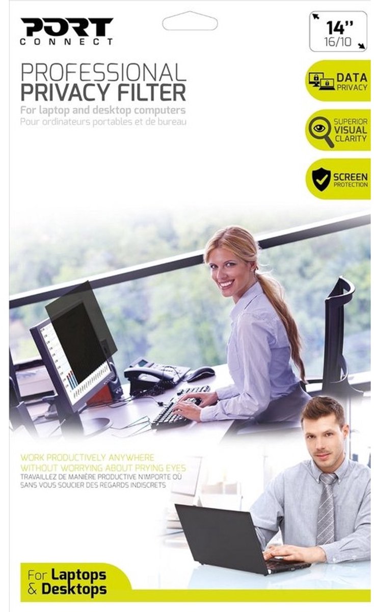 Privacyfilter Laptop - Schermbeveiliger - Vertrouwelijke Gegevens - 2-Weg Privacy - 14 Inch - Zwart