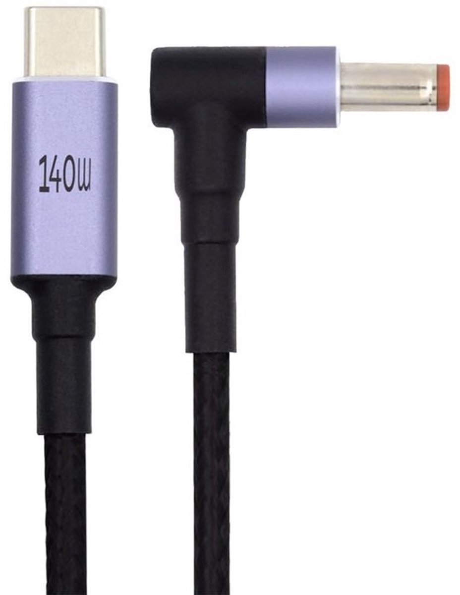 USB-C naar DC 5.5x2.5mm Adapter Kabel voor Laptop Opladen - 1.8m PD 140W