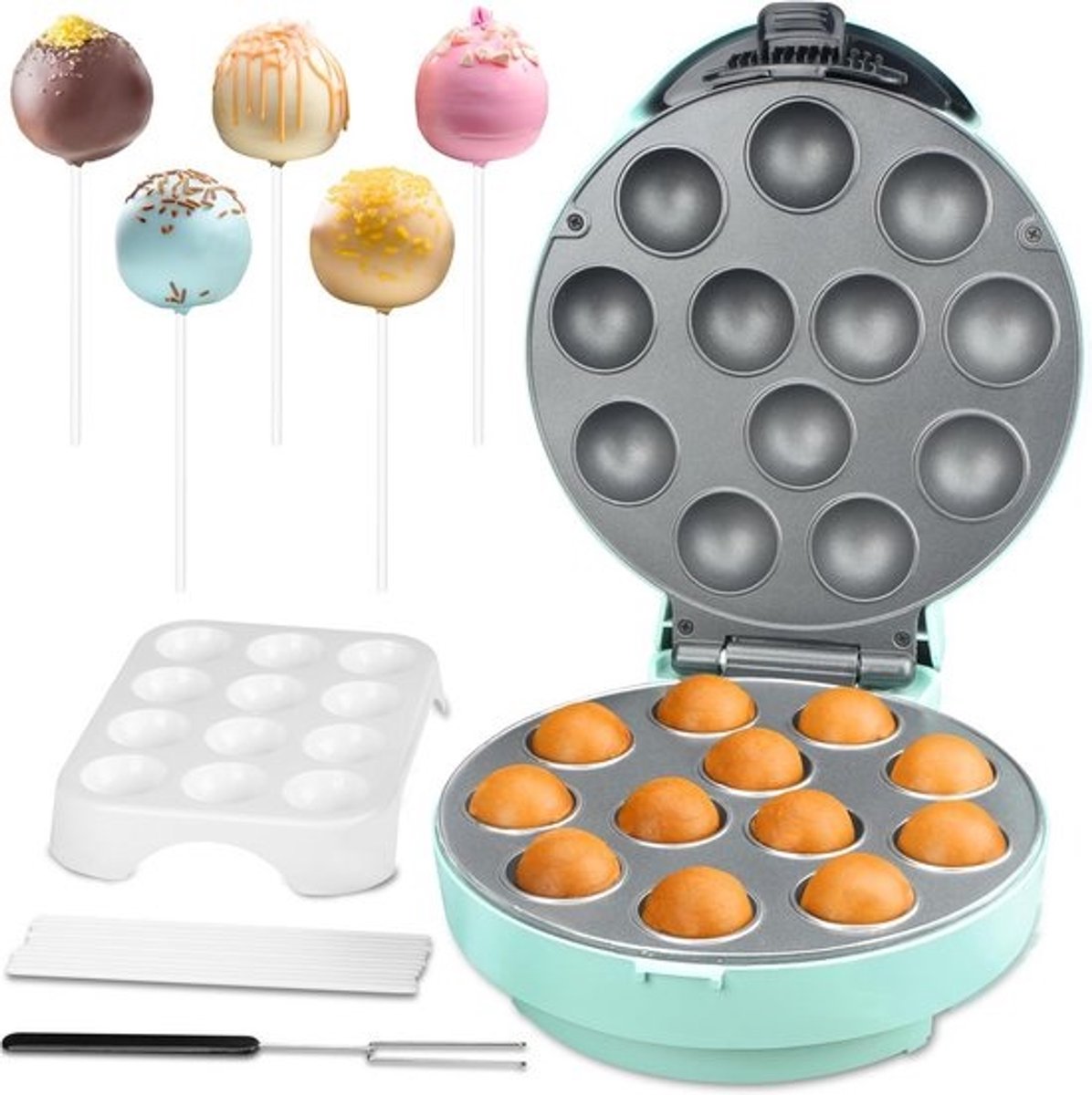 Elektrische Cake Pop Maker voor 12 Stuks - Inclusief Standaard en Gereedschap - Snel en Eenvoudig