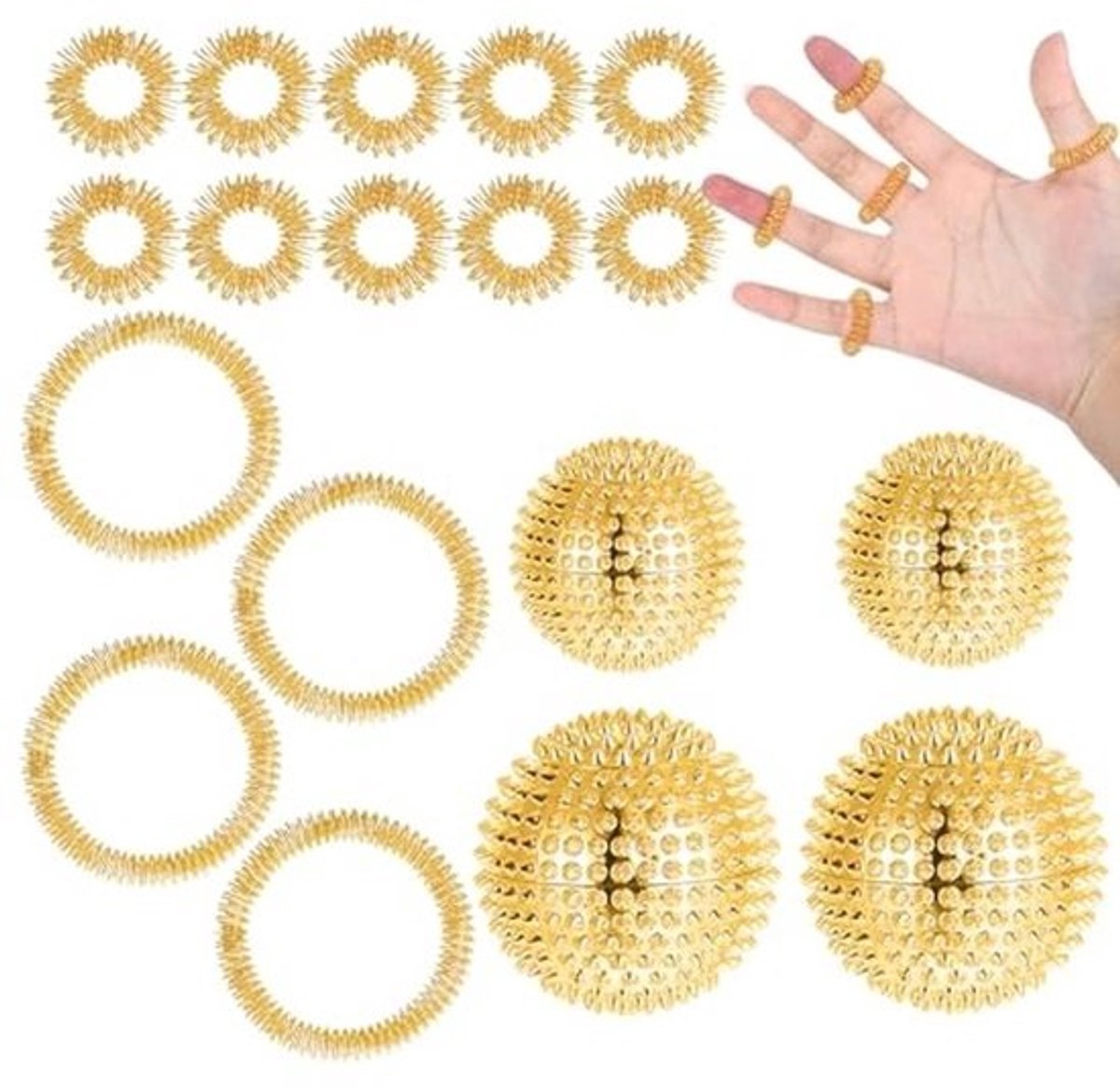 Massage Set met Egelballen en Acupressuurringen voor Spanning en Ontspanning