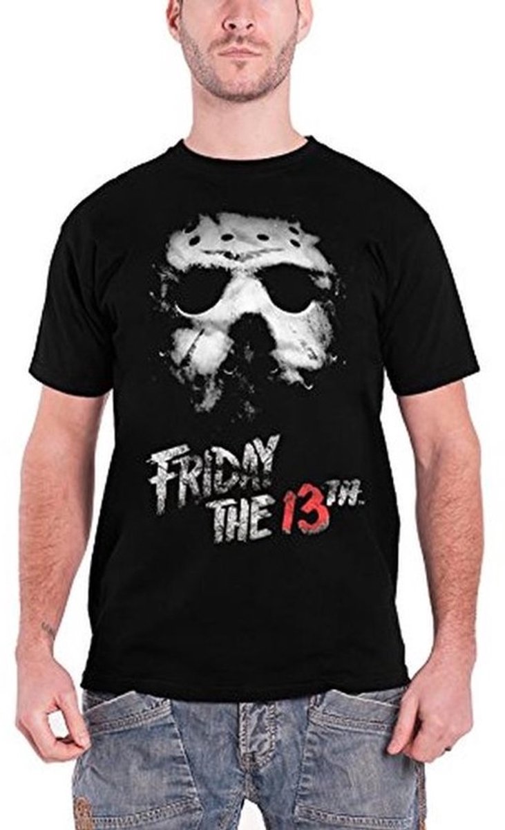 Zwart T-shirt met Horror Masker - Perfect voor Halloween en Film Fans