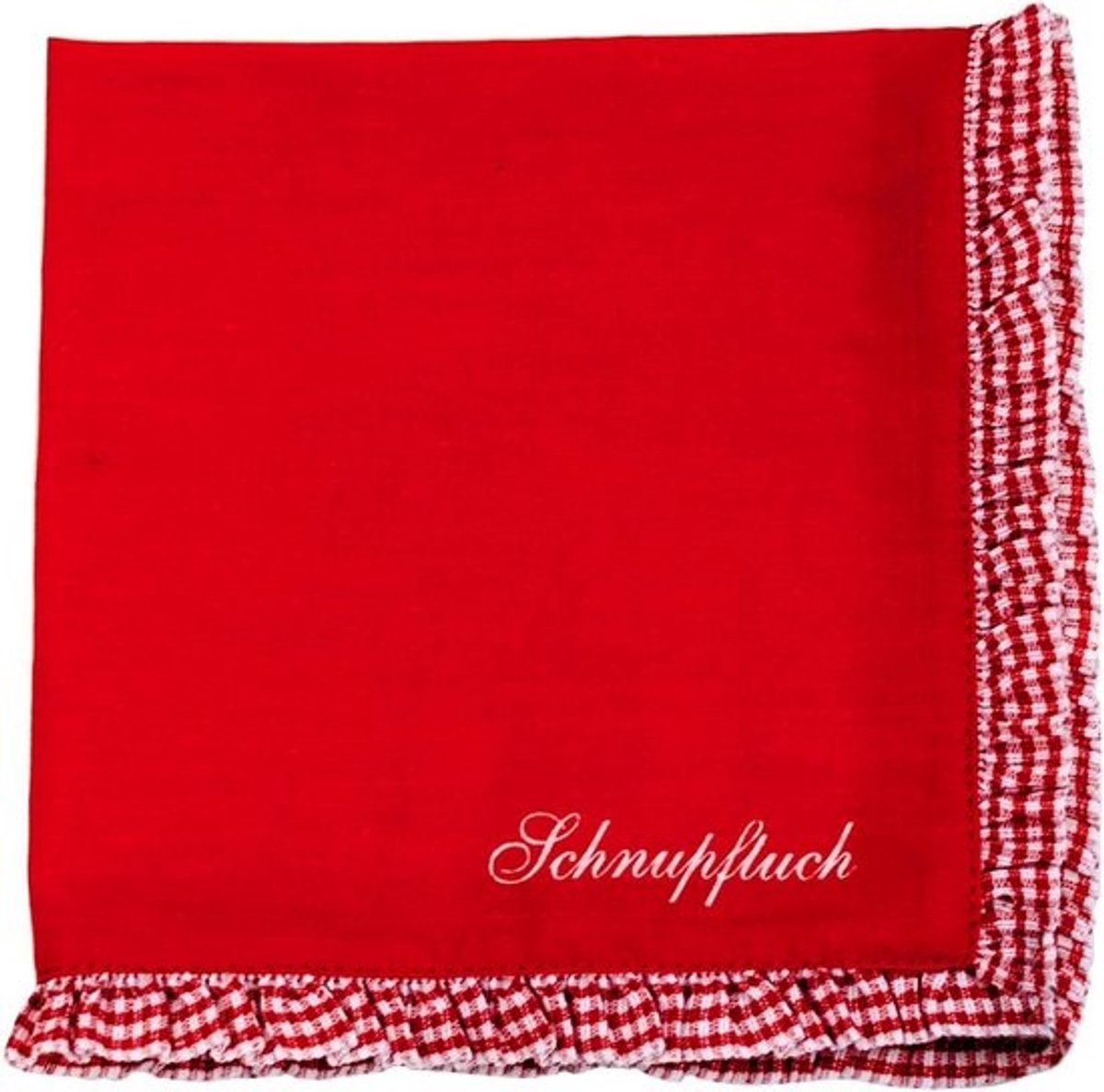 Set van 100% Katoenen Zakdoeken voor Dames - Rood Geruit - 15x15 cm Wasbaar