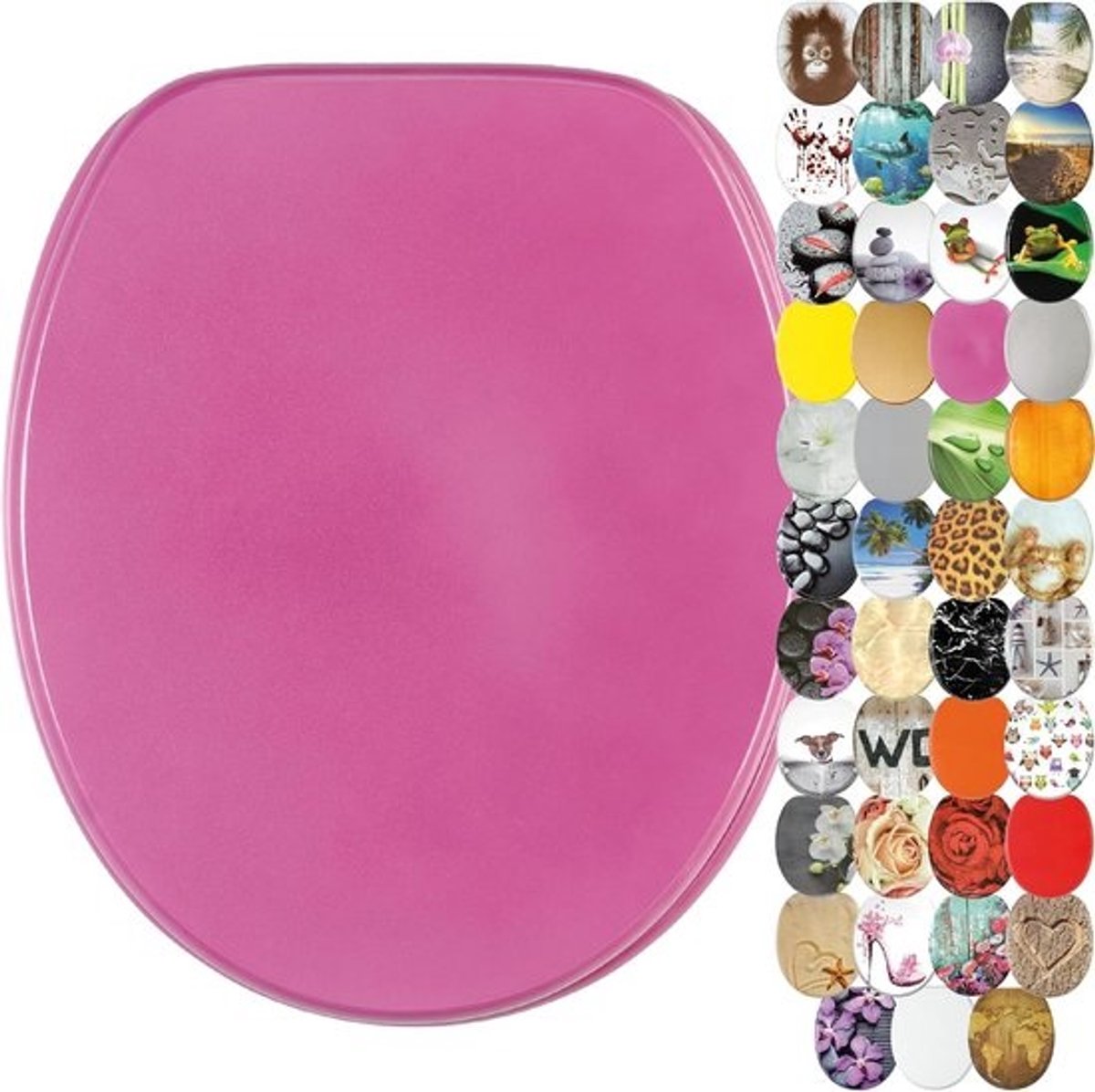 Houten Toiletbril in Glitter Roze - Stabiele Kwaliteit