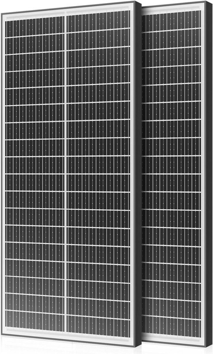 Set van 2 Bifaciale Zonnepanelen 200W (2x100W) Monokristallijn voor 12V/24V Off-Grid Systemen