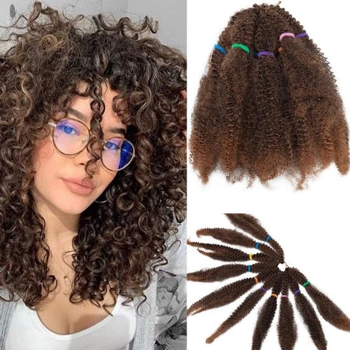 Kinky Curly Vlecht Haarverlenging Synthetisch Vezel voor Dreads en Boxvlechten