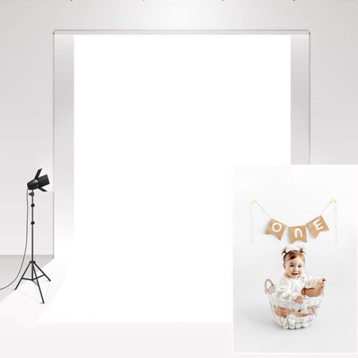 Fotografie Achtergrond - Studio Doek - Portret Fotografie - Huidvriendelijk Materiaal - 2x3 meter - Wit