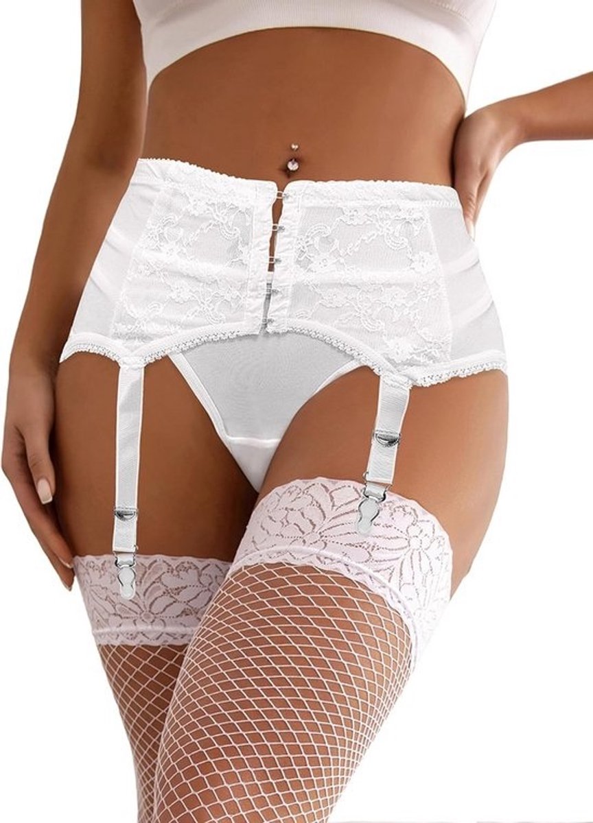 Set van 6 Jarretelriemen met Hoge Taille en Metalen Clips