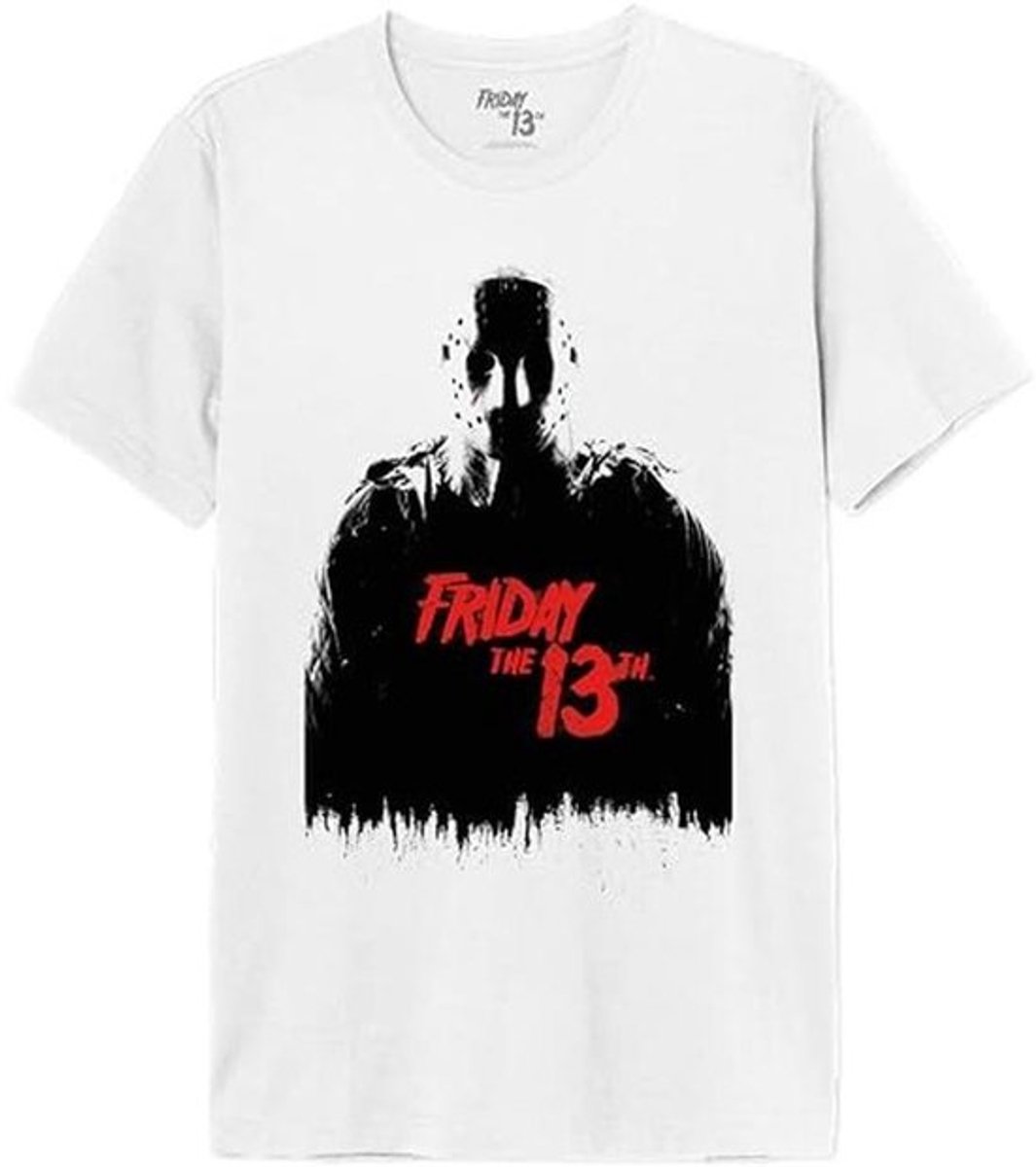 Evil Face T-shirt voor heren - Wit - Maat 3XL