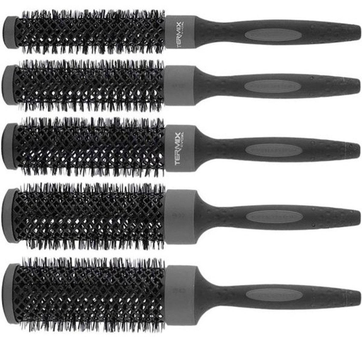 Set van 6 XL Ronde Ionische Haarborstels voor Föhnen en Styling - Professionele Kwaliteit
