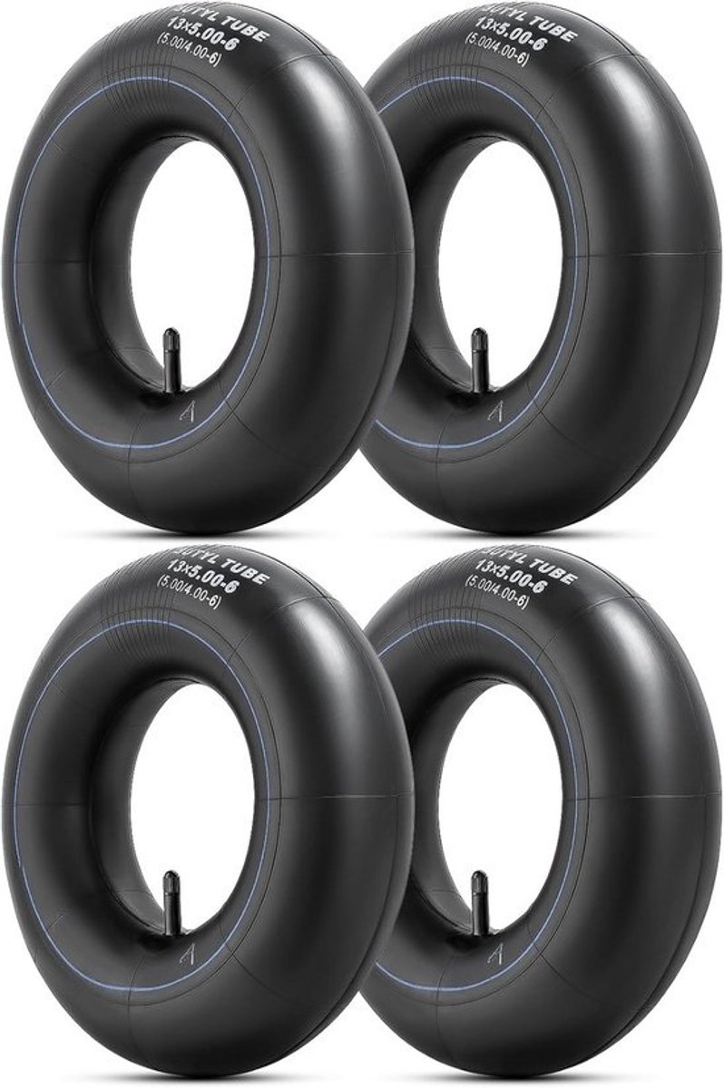 4 Stuks Kruiwagen Binnenband 13x5.0-6 (4.00-6) - Geschikt voor Kruiwagens, Tuinwagens en Grasmaaiers - Met TR13 Ventiel