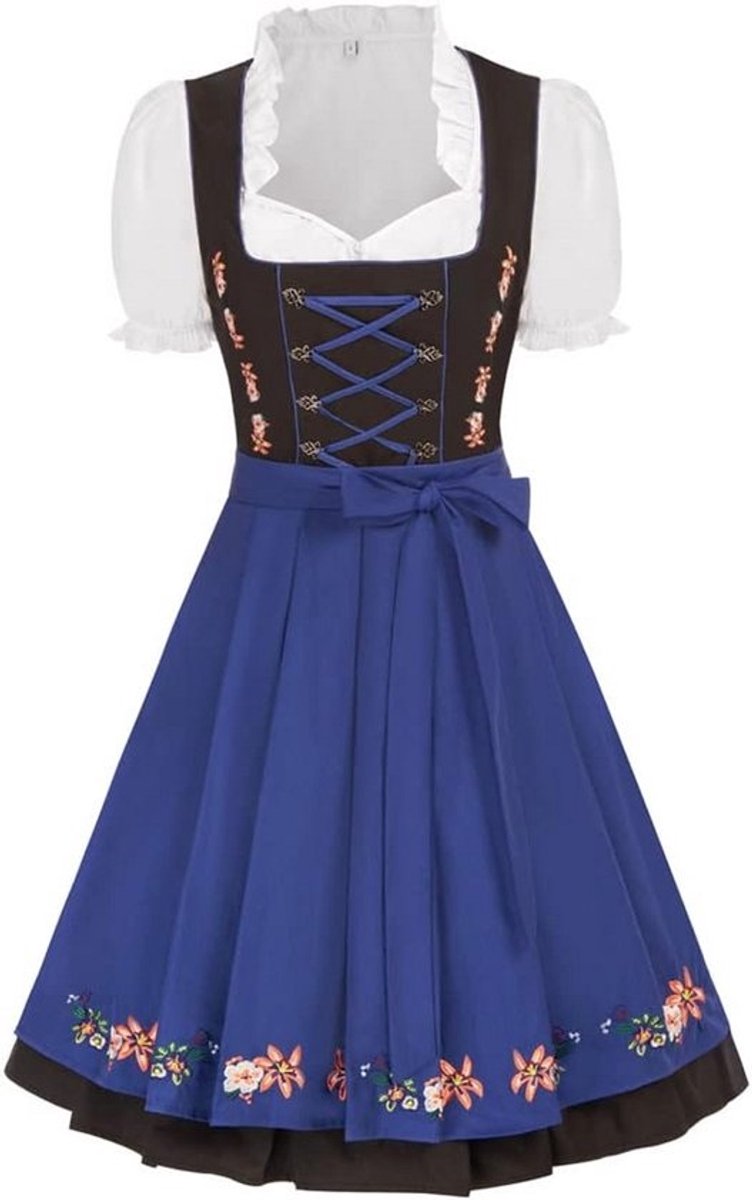 Duitse Dirndl Jurk Dames 3-Delige Set Oktoberfest Kostuum