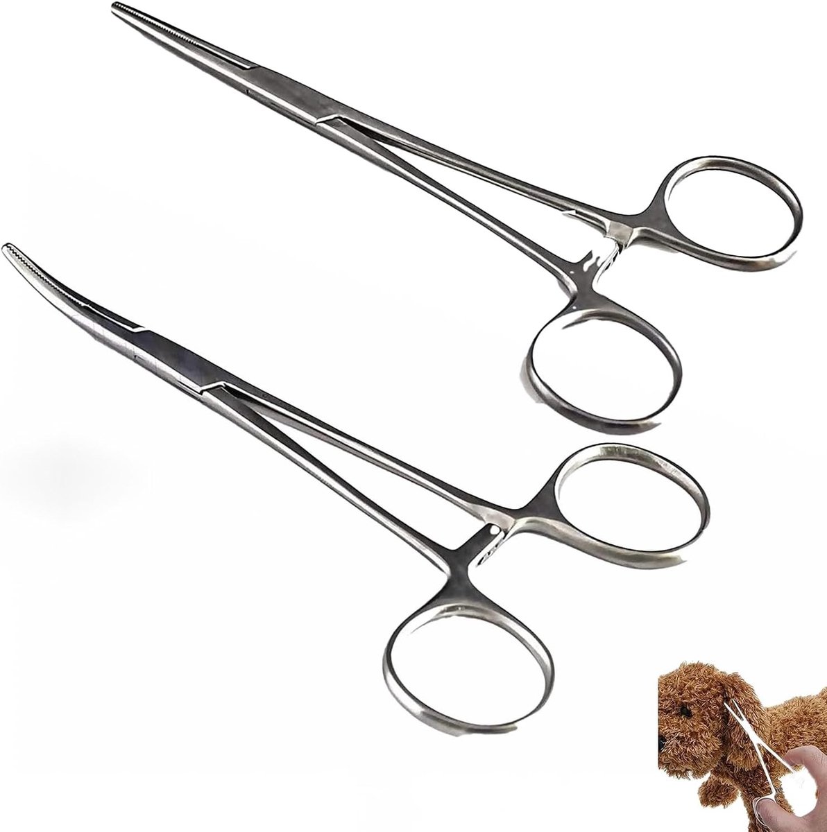 Piercingtangset - Roestvrij Staal - 12,5 cm - Zelfborgend met Zaagtanddesign - Voor Doe-Het-Zelf en Dierenverzorging
