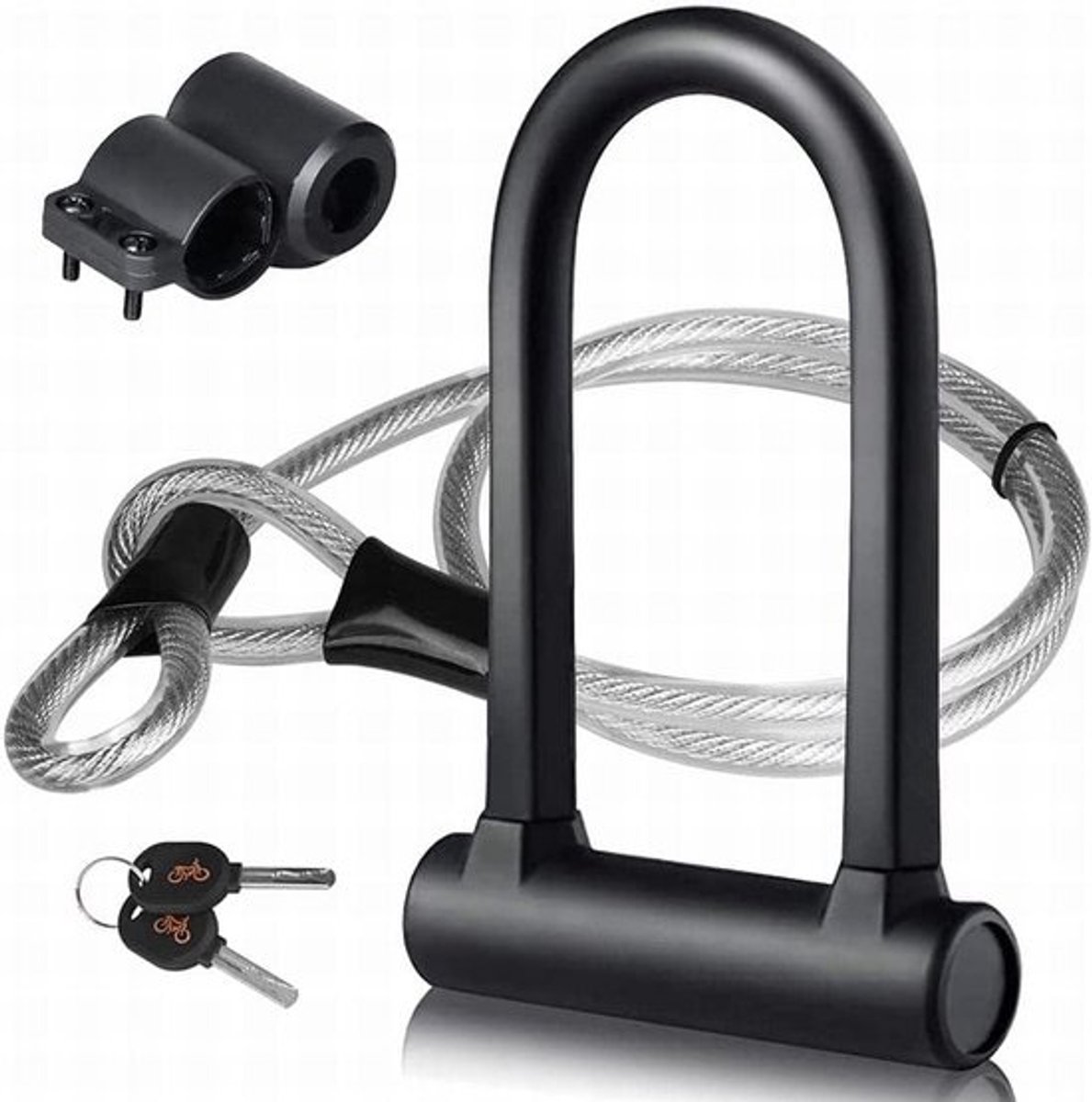 Extra Veilig Fietsslot U-Lock met Kabel 120 cm - Hoogwaardig Beveiligingsslot Fiets