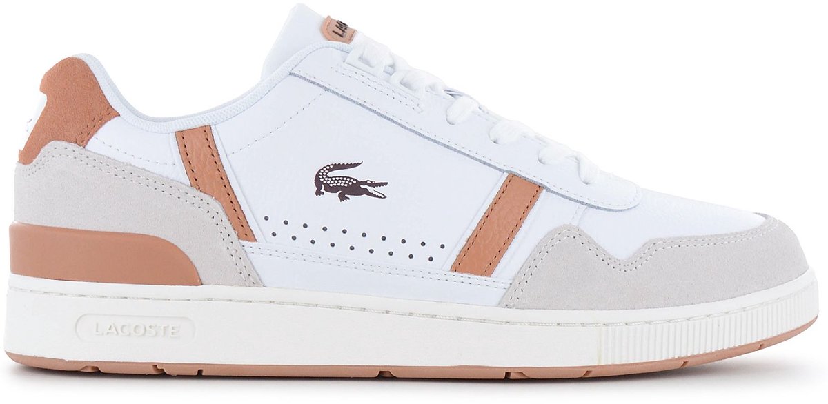 LACOSTE T-Clip 124 - Heren Sneakers Schoenen Wit 747SMA00662J8 , Maat: EU 42.5 UK 8.5