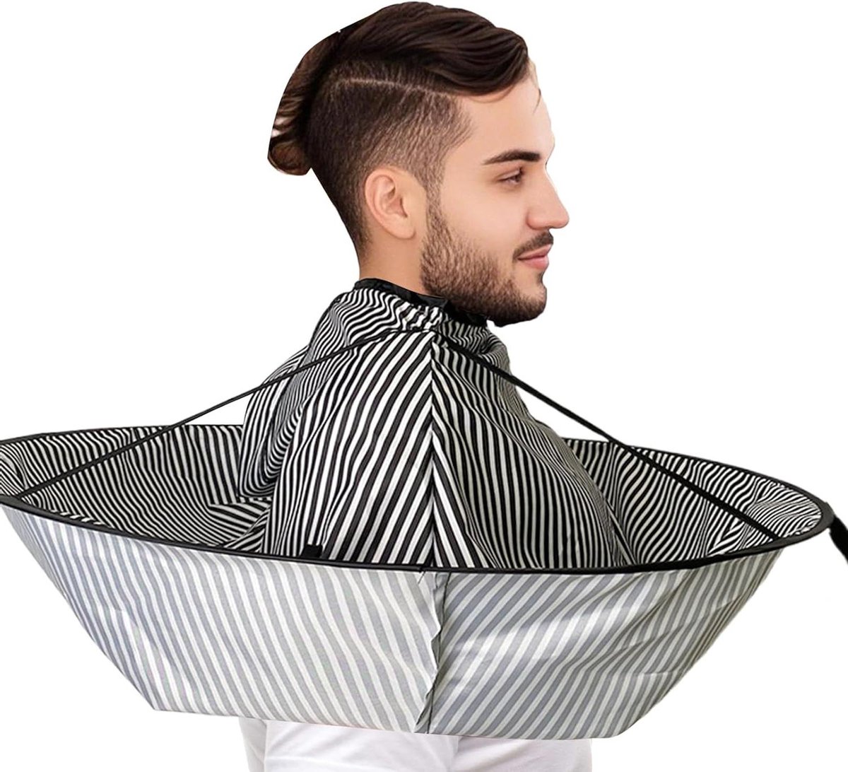 Kapperscape - Haarkappersschort - Haar Knippen - Efficiënte Haar Opvang - 70 cm Diameter - Zwart
