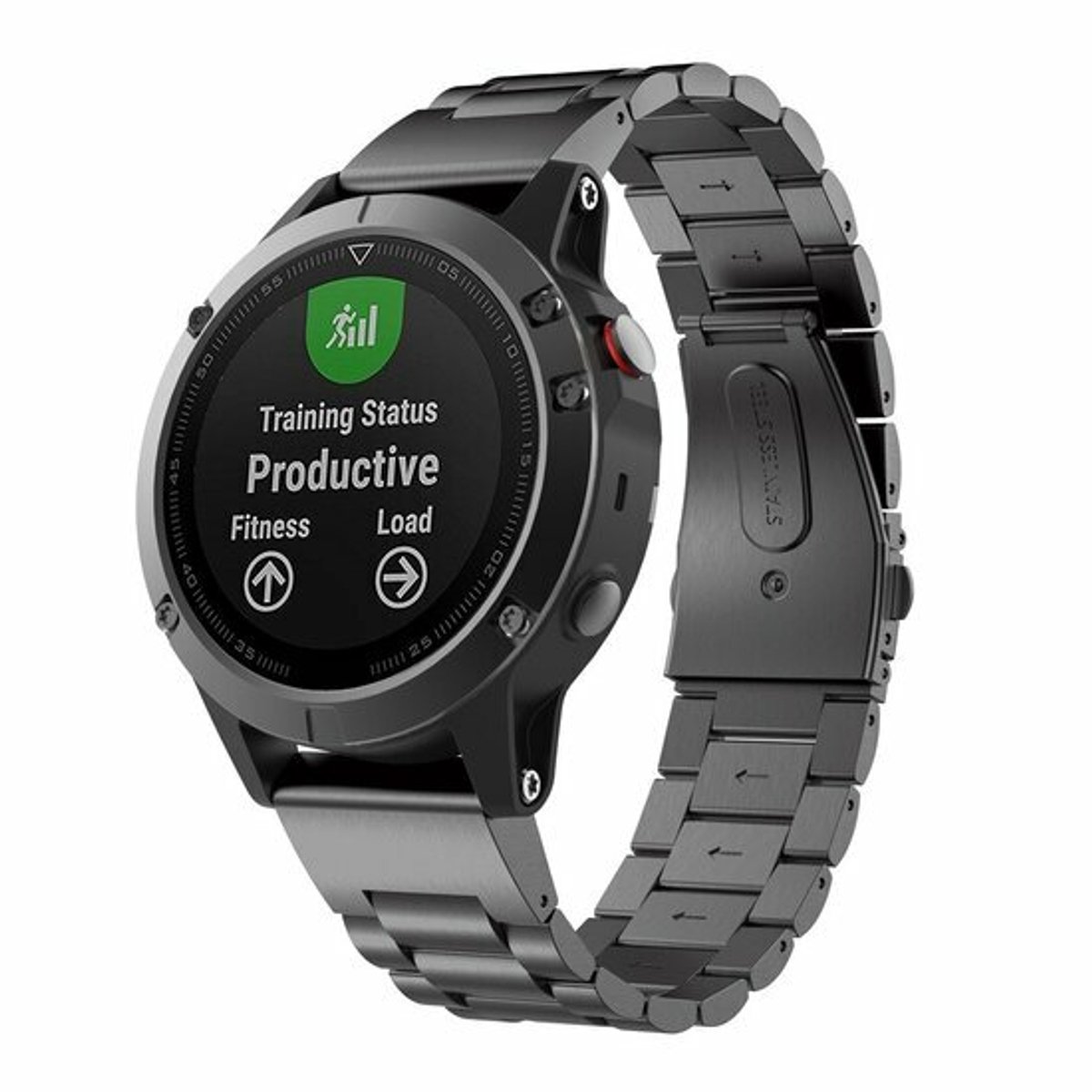 By Qubix - Geschikt voor Garmin bandje - 26mm Quickfit - Stalen schakelband - Zwart - Geschikt voor Garmin Fenix 9 / 9 pro - 51mm