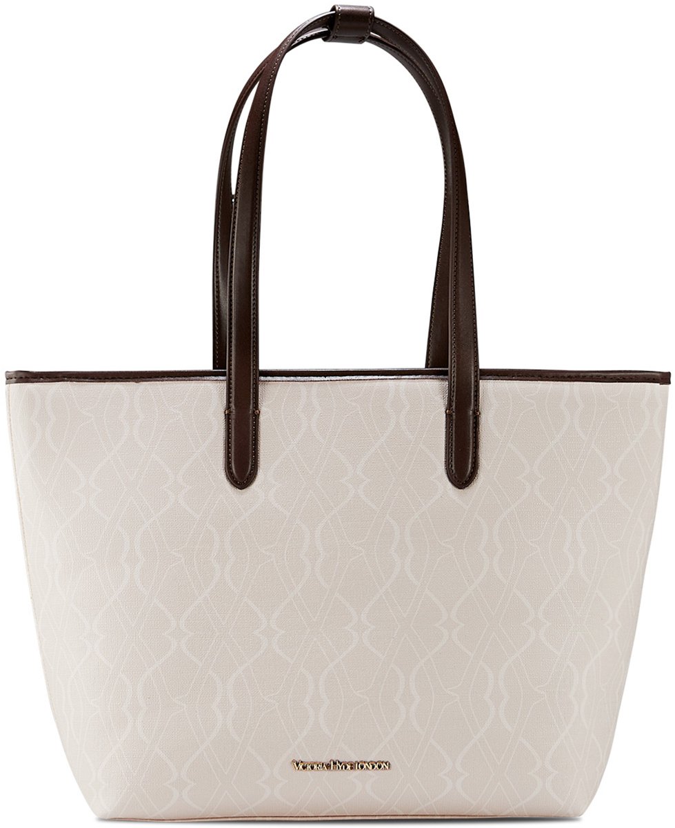 Victoria Hyde “Yoana” - Shopper - Schoudertas - Tote Bag - Dames Tas - 14 inch laptop compartment - Reistas handbagage 44x29x15 cm - Ideale School Werk Business Tas - Slijtvast & Tijdloos - Beige