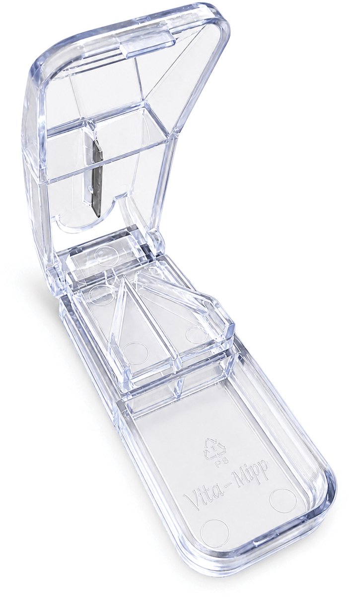 ComfiCare® Pillensnijder - Pillensnijder kleine pillen – Pillensnijder voor harde pillen - Pillendoosje klein – Pillendoos met pillensnijder - Pillen snijder - Pillensplijter – Pill cutter - Paars