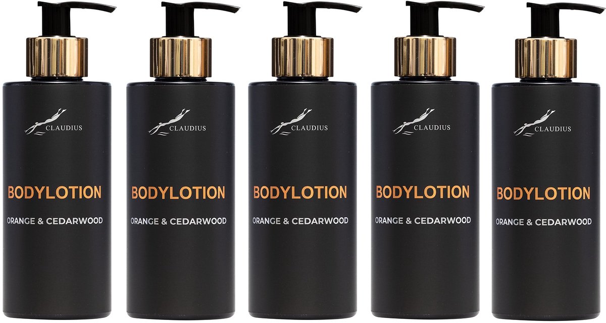 Showergel Sweet Orange & Cedarwood 300 ml - gouden pomp - 5 stuks