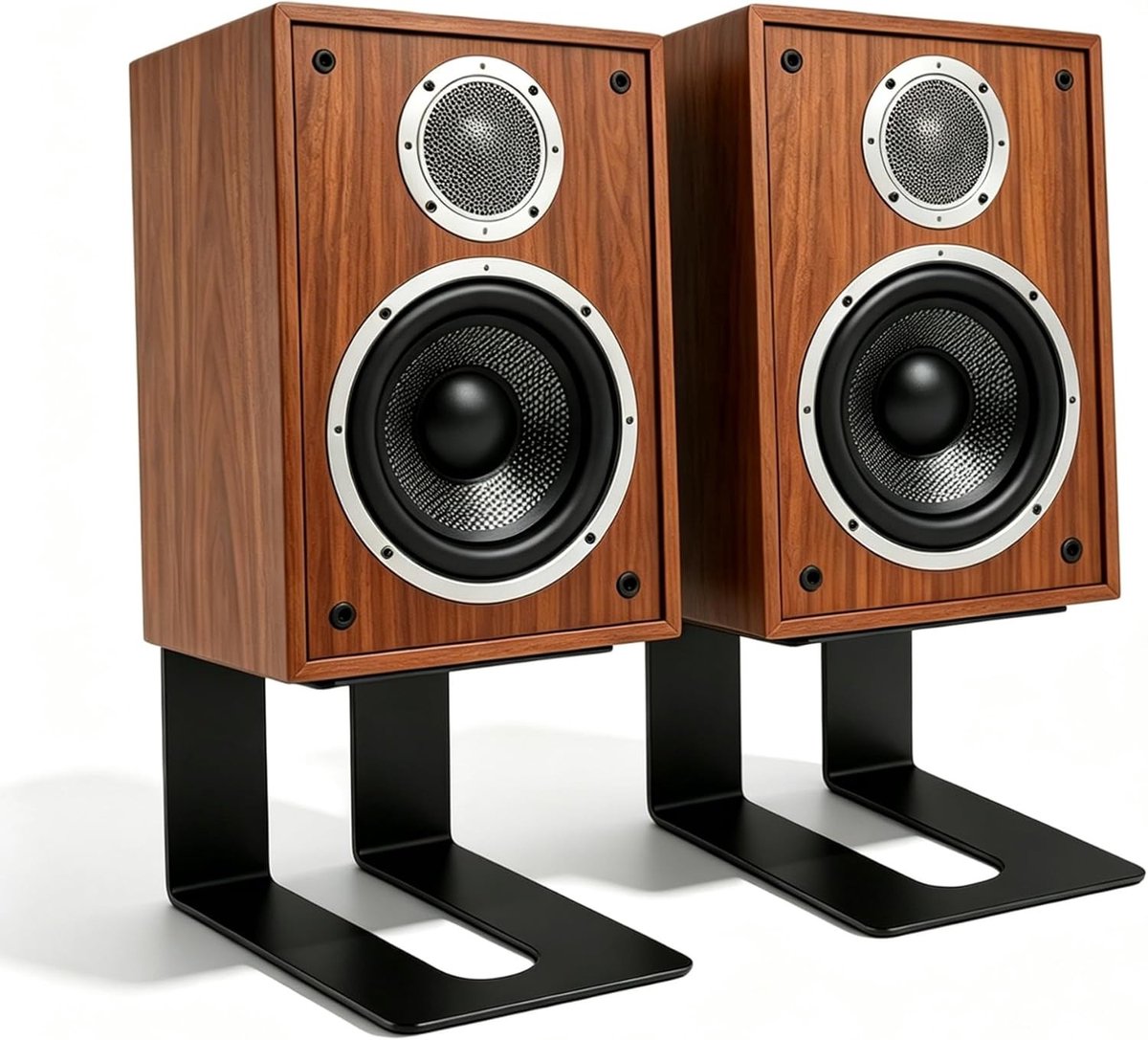 Universele Metalen Speakerstands met Schokabsorberende Pads en Speciale Kanteling, Maximaal 15kg Draagvermogen, Ideaal voor Pro Audio en Geluidsinstallaties