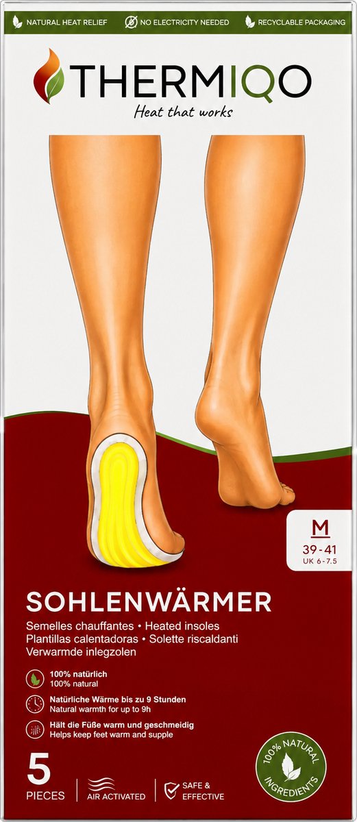 Thermiqo Verwarmde inlegzolen 5 st. Maat M