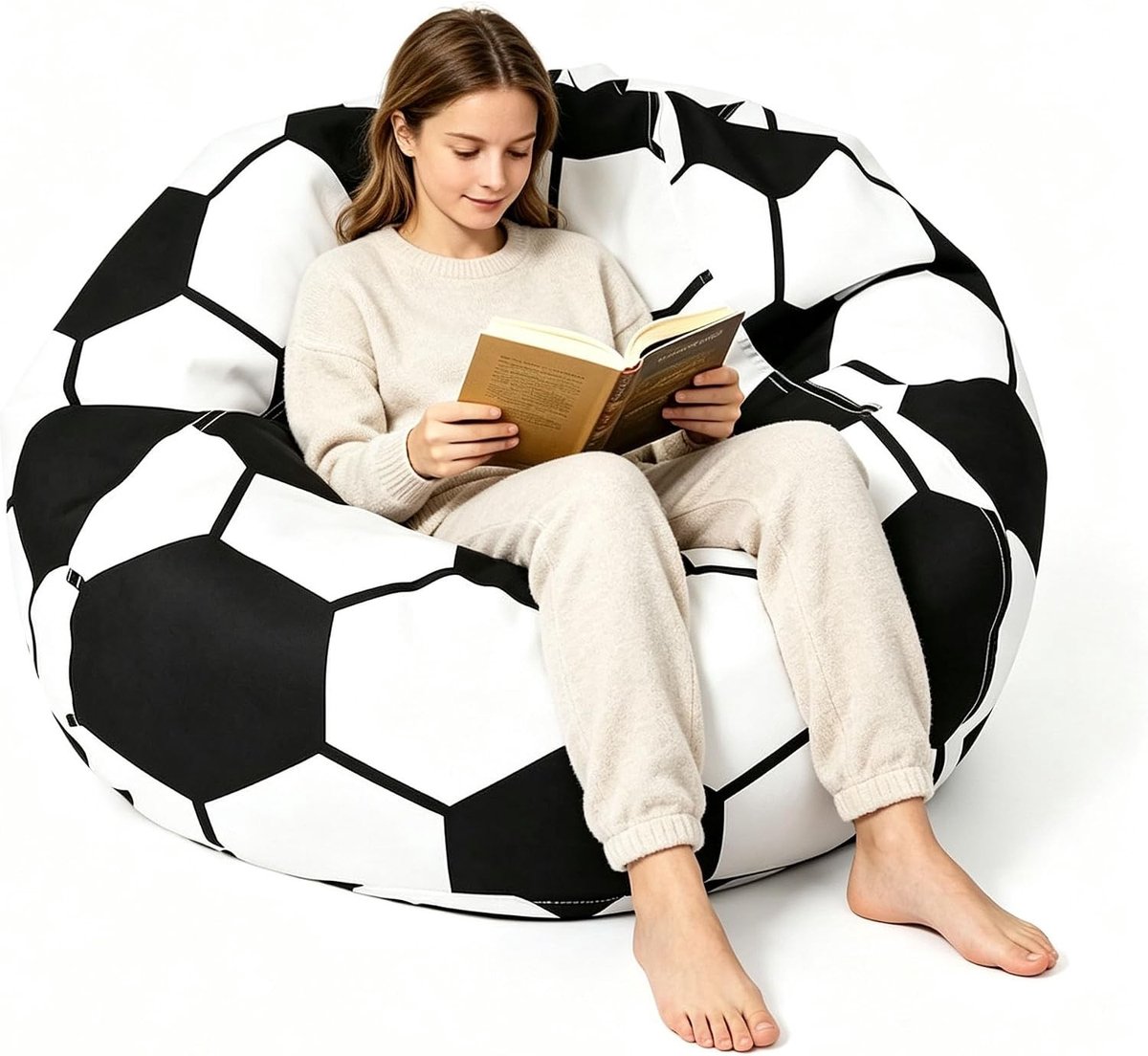 Zitzak voor Kinderen 70 × 80 cm, Opbergtas voor Speelgoed en Knuffels, Comfortabele Zitzakhoes met Ritssluiting en Ruimte voor Kleding