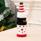 Wijnfles accessoire - Kerst - Sneeuwpop