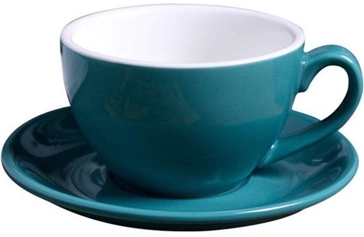 Koffiekopjesset - Cappuccino Kopjes - Koffie Genieten - Hittebestendig Keramiek - 220 ml - Meerblauw