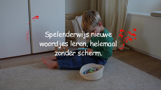Beebie Babbels - De Taalbuddy - Blauwe Variant - Woordjes Leren - Het Spel om Nederlandse Woordjes te Leren - Educatief Speelgoed - Leer Nederlands - Montessori Speelgoed - Taalontwikkeling - Cognitieve Vaardigheden - Pratende Flitskaarten