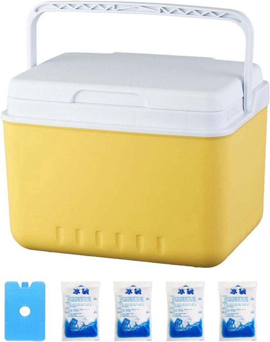 Reiskoelbox - Draagbare koeler - Buitenactiviteiten - Lekvrije opslag - 6 liter - Wit