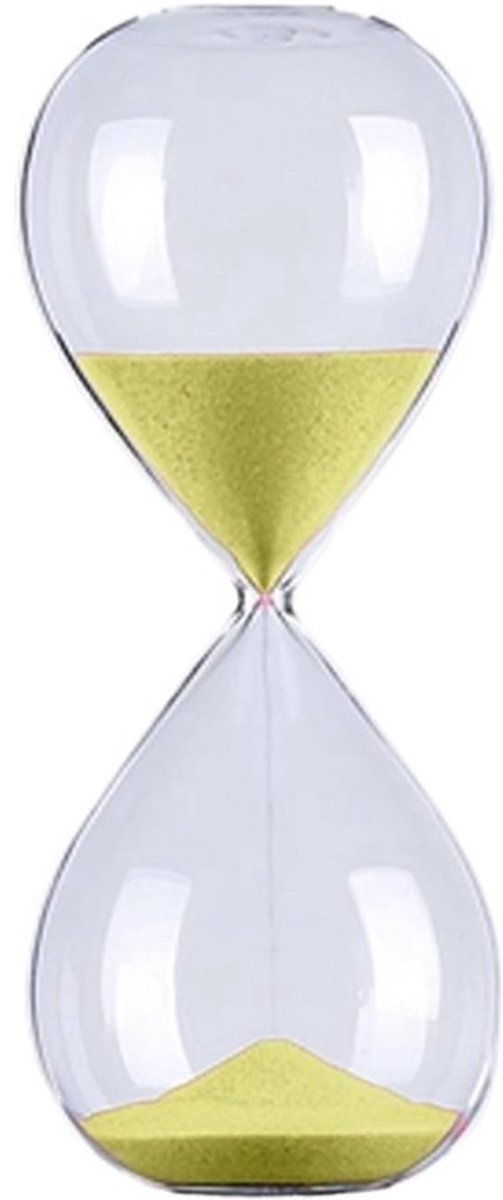 Zandloper Glas - Moderne Timer - Creatieve Decoratie - Handgemaakt Kunstobject - 5 Minuten - Geel