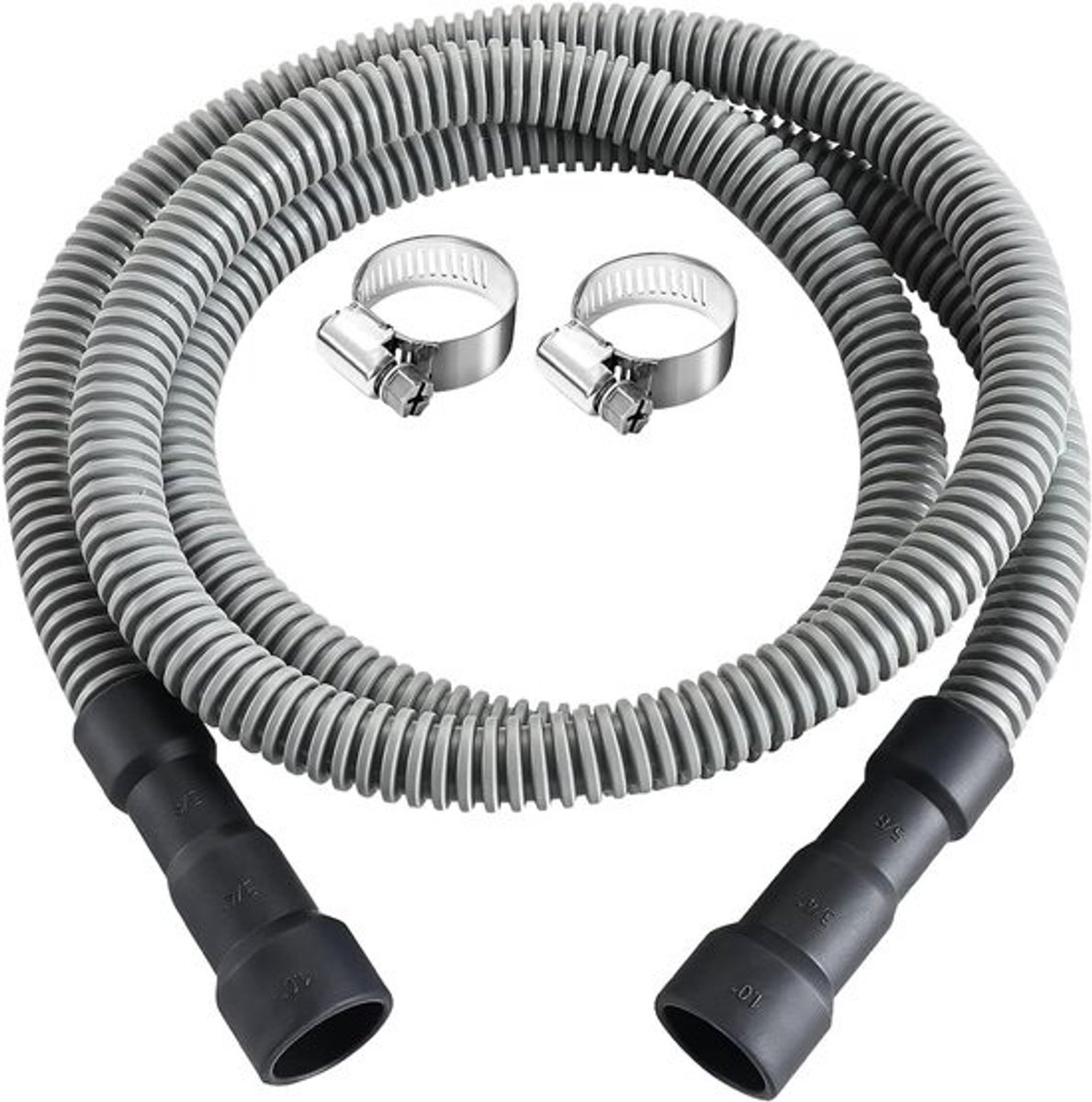 Afvoerslang Verlengset - Afvalpijp Slang - Wasmachine Vaatwasser - Snijbare Connectoren - 300 cm