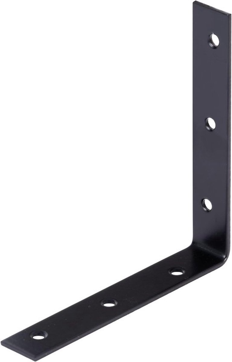 Stoelhoek - Hoekverbinder - Houtverbinding - Verzinkt kunststof gecoat - 125 x 125 mm - Zwart