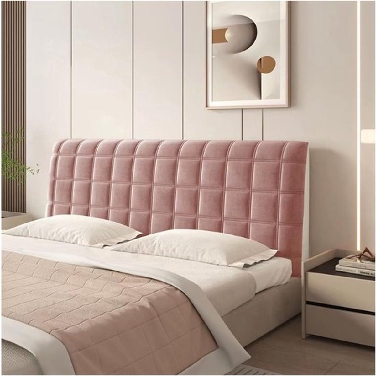 Hoofdbordhoes Bed - Hoofdeinde Hoes - Bed Opknappen - Zacht Velours Materiaal - 160cm Breed - Rood