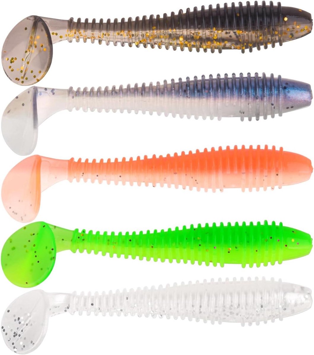 Zacht kunstaas - Plastic aas - Vissen op roofvis - Natuurlijke oliën - 75 stuks - Gemengde kleuren