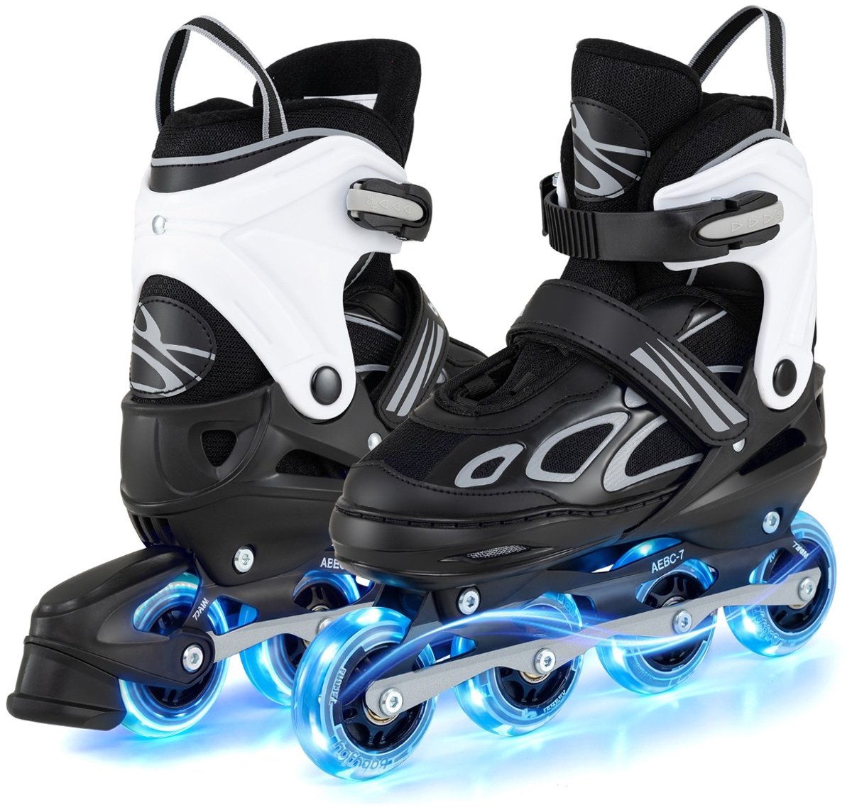 SureDeal® - Sportspeelgoed - Verstelbare Inline Skates - Kinderen Maten Verstelbare - Lichtgevende Wielen Verlichte - Binnen - Donkerbruin