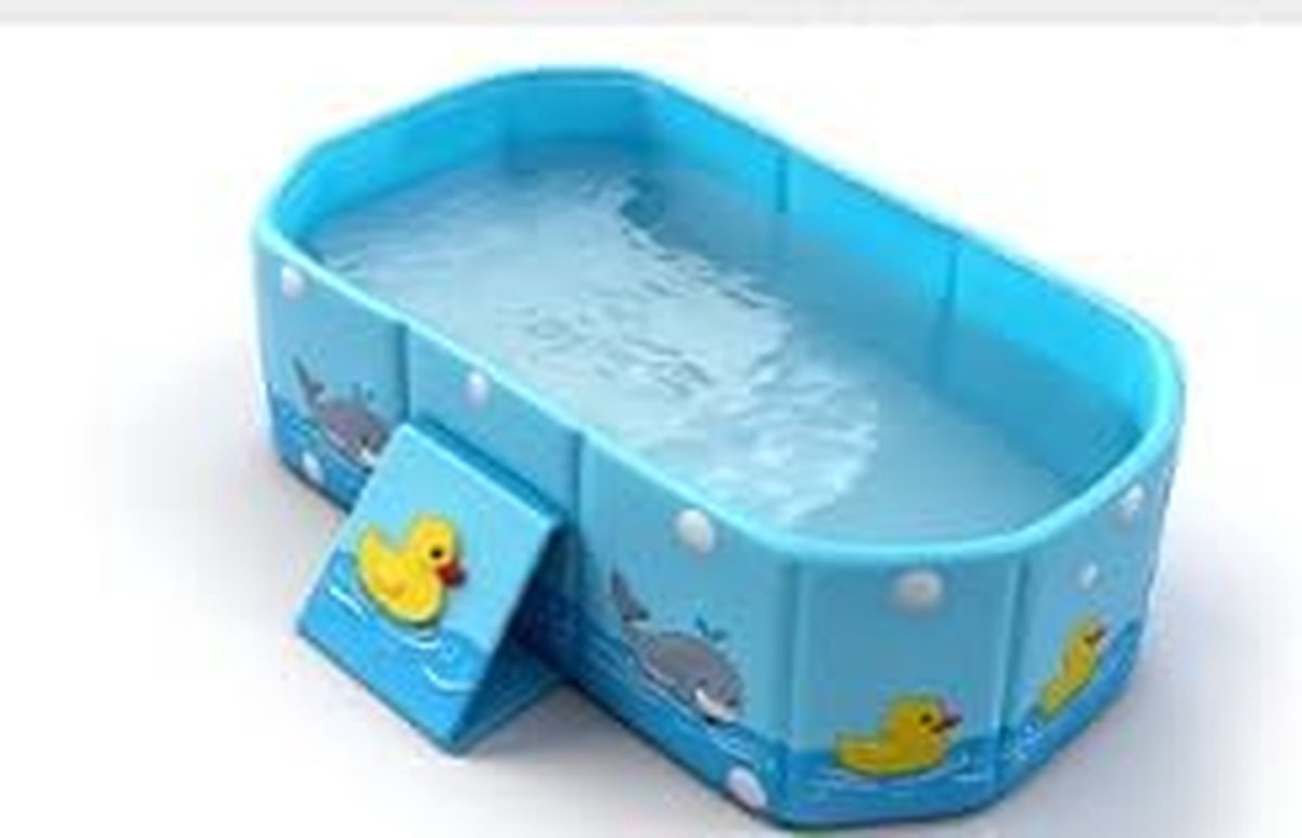 Opvouwbaar Babybad - Draagbaar Reisbad - Baby's Wassen - Stabiele Steun - 78 cm Lengte - Blauw