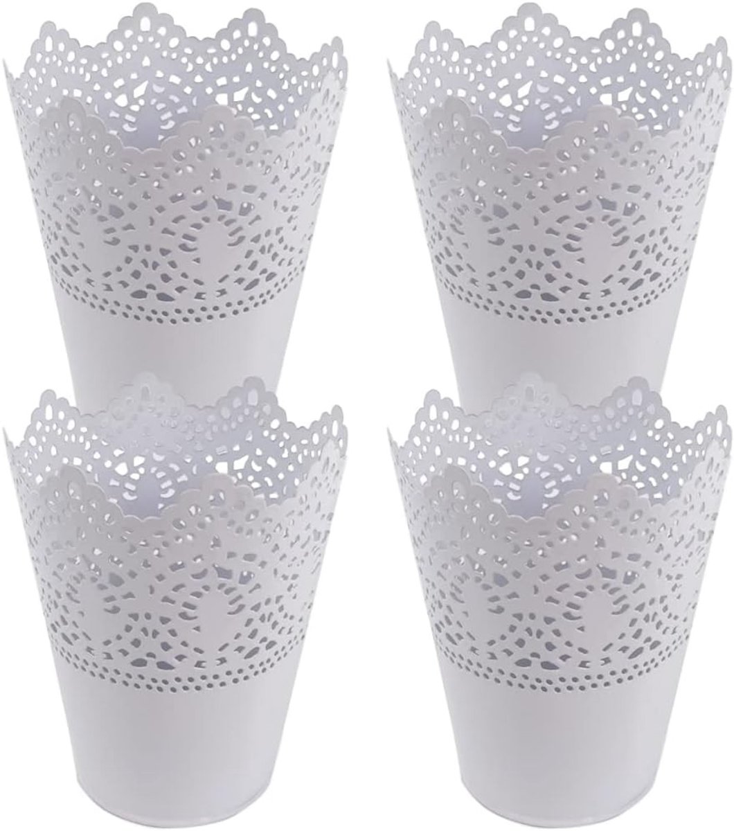 Set van 4 Bloemvormige Potloodhouders voor Kantoor en Make-up, Organizer voor Bureau en Cosmetica