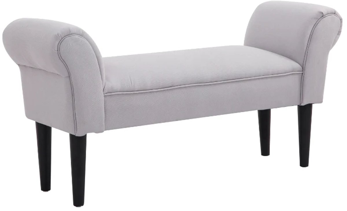 Bankje - Gestoffeerde Bedbank - Gangbank Voor Slaapkamer - Draagvermogen Tot 130 kg - Zeilstof - 102 x 36 x 51 cm - Grijs