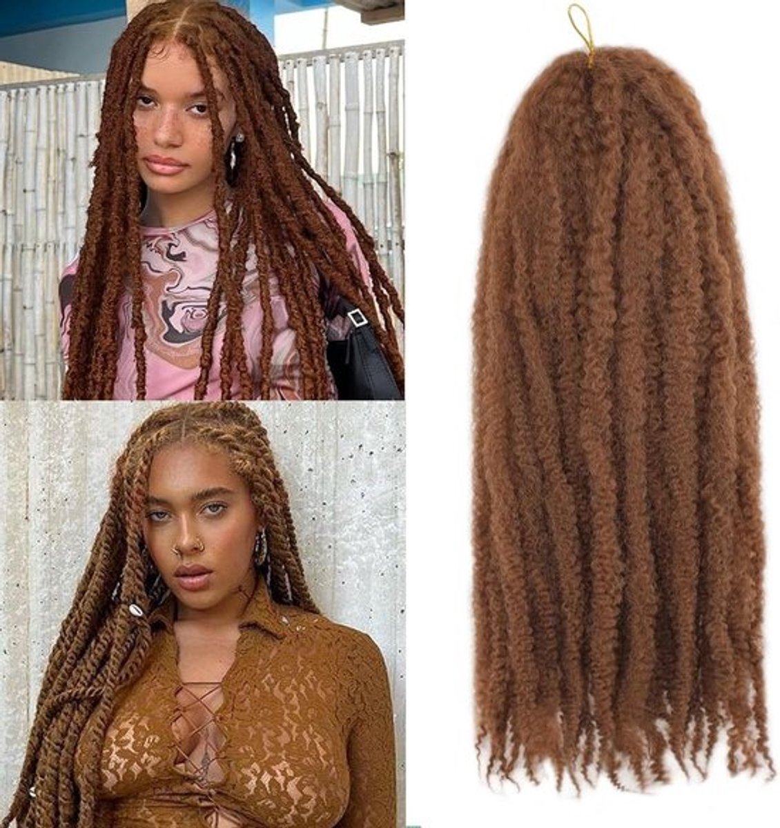 Kinky Krullend Twist Vlechten Haar voor Crochet Braids Synthetisch 18 Inch
