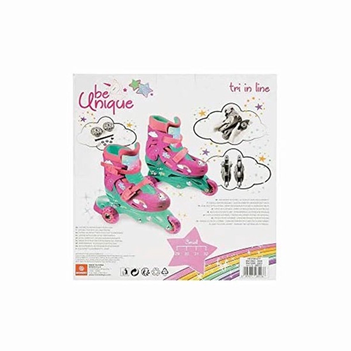 Verstelbare Eenhoorn Inline Skates voor Kinderen - Maat S (29/32) - Dubbele Functie met PVC Wielen
