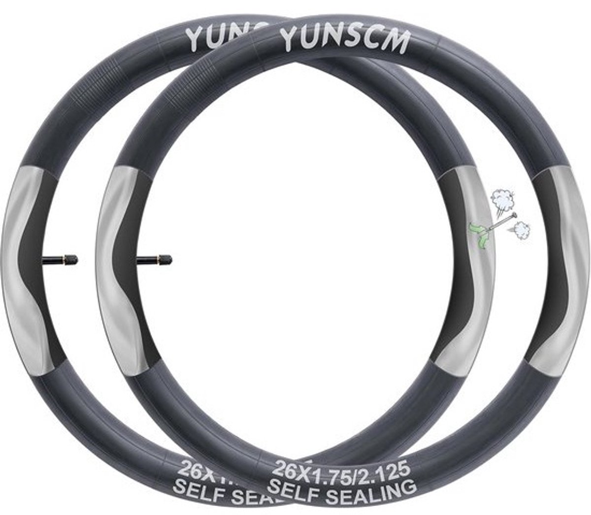 2 Pack Fiets Binnenbanden 26 Inch voor 32mm Schrader Ventiel - Duurzame Butyl Rubber Vervangingen voor MTB