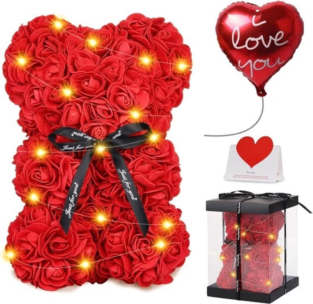 Schattige rozenbeer cadeau voor haar, Valentijnsdag, schattige decoratie voor meisjes, vriendinnen en vrouwen