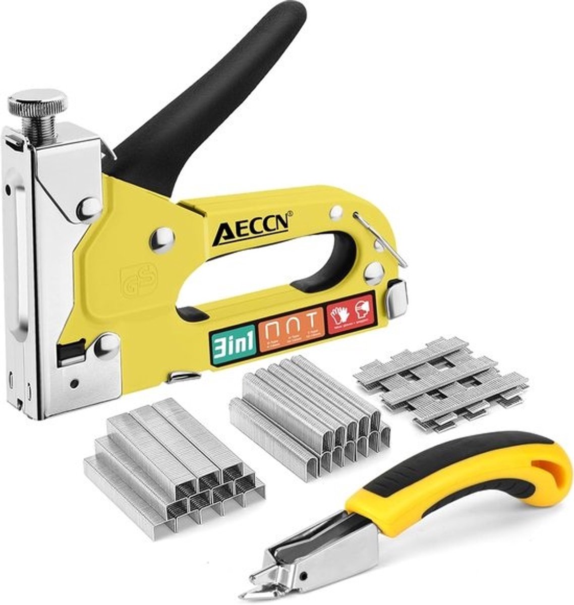 3-in-1 Zware Nietpistool met 2100 Nietjes voor Stoffering, Decoratie en Meubels