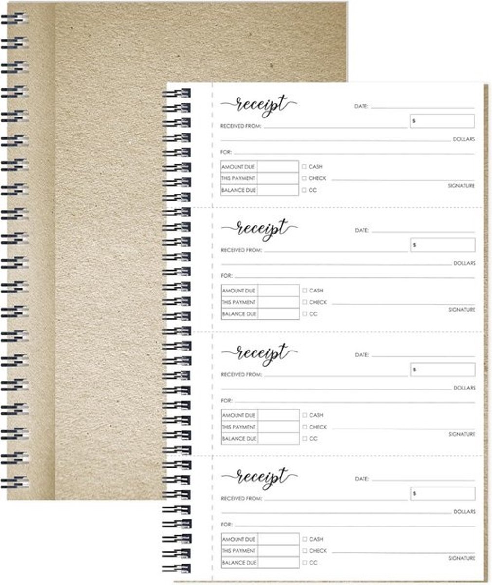 2x Zakformaat Kwitantieboek Zonder Kool, 50 Sets per Boekje voor Zelfstandigen
